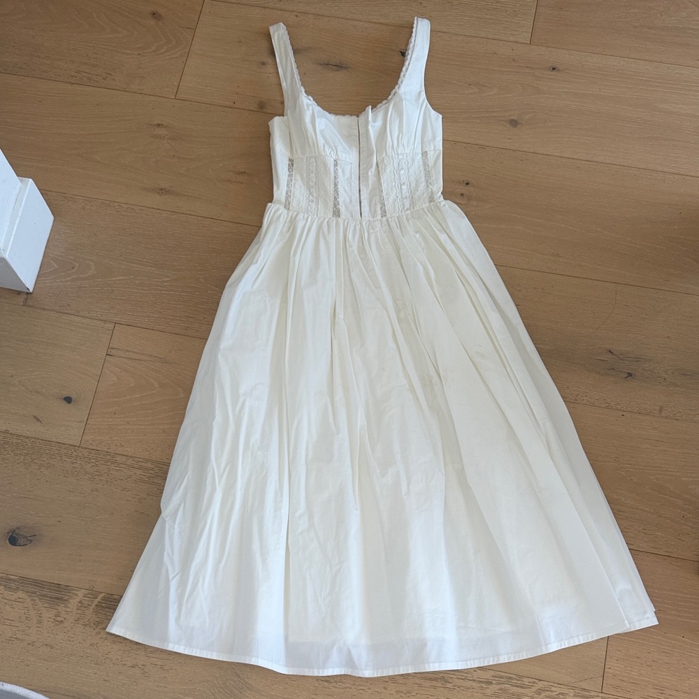 House of CB Cream A-Line Dress with Corset Bodice